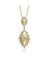 Фото #2 товара White Gold and 14K Gold Plated Cubic Zirconia Designed Pendant Necklace