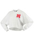ფოტო #2 პროდუქტის Women's White Nebraska Huskers Raw Hem Cropped Long Sleeve T-shirt