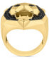 ფოტო #3 პროდუქტის EFFY® Men's Black Spinel Lion Ring (7/8 ct. t.w.) in 14k Gold-Plated Sterling Silver