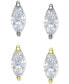 ფოტო #3 პროდუქტის 2-Pc. Set Cubic Zirconia Marquise Stud Earrings in Sterling Silver & 18k Gold-Plate, Created for Macy's