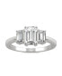 Moissanite Emerald Cut Three Stone Ring 1-1/2 ct. t.w. Diamond Equivalent in 14k White or Yellow Gold