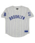 Men's #5 Cream Distressed Brooklyn Royal Giants Mesh Button-Down Replica Jersey