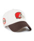 Men's '47 Cream, Brown Cleveland Browns Sidestep Clean Up Adjustable Hat