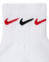 Nike Training Everyday Plus Cushioned graphic 3 pack ankle socks in white