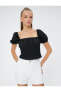 Футболка Koton Frill Textured Square Neck Balloon Sleeve