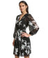 ფოტო #4 პროდუქტის Women's Floral-Print Chiffon Faux-Wrap Dress