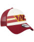 ფოტო #3 პროდუქტის Men's Cream, Burgundy Washington Commanders Team Stripe Trucker 9FORTY Snapback Hat