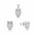Playful Silver Owl Jewelry Set S0000261 (pendant, earrings)