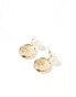 DesignB London pearl drop stud earrings in gold Золотистый - фото #3