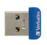 Фото #11 товара USB флеш-накопитель Verbatim 98711 Store 'n' Stay NANO - 64 ГБ - USB 3.0 - Blue - 3.2 Gen 1 (3.1 Gen 1) - Cap - 3 г