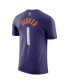 Men's Devin Booker Purple Phoenix Suns Icon Edition Name and Number T-shirt