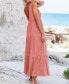 Women's Turquoise Plunging Sleeveless Maxi Beach Dress