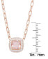 Фото #2 товара Macy's simulated Morganite Cubic Zirconia Paperclip 18" Rose Gold Plate Necklace