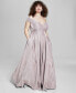 Фото #1 товара Juniors' Off-The-Shoulder Glitter Gown, Created for Macy's