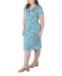 ფოტო #4 პროდუქტის Plus Size Short Sleeve V-neck Faux Wrap Dress