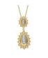 ფოტო #1 პროდუქტის White Gold and 14K Gold Plated Cubic Zirconia Sunny Array Pendant Necklace
