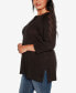 Фото #3 товара Plus Size Raglan Sleeve Pointelle Sweater