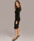 ფოტო #3 პროდუქტის Women's Asymmetric-Neck Rib-Knit Dress