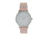 Timex 38 mm Transcend 3-H Silver Case White Dial Pink Leather