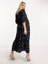 Nobody's Child Maternity Rachel puff sleeve midi dress in blue spot print