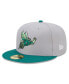ფოტო #1 პროდუქტის Men's Gray, Green Augusta GreenJackets Marvel x Minor League 59FIFTY Fitted Hat