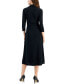 Фото #2 товара Women's Faux-Wrap Collared Midi Dress