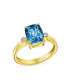Фото #1 товара Кольцо Bling Jewelry Genuine Gemstone Birthstones Zircon Accent London Blue Topaz Emerald Cut Engagement
