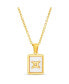 ფოტო #4 პროდუქტის Gold-Tone Tag Zodiac Sign Pendant Necklace