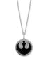 Onyx & Diamond (1/20 ct. t.w.) Rebel Alliance Symbol 18" Pendant Necklace in Sterling Silver