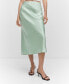 ფოტო #3 პროდუქტის Women's Midi Satin Skirt