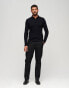 Superdry Studios long sleeve jersey polo shirt in black Черный, L - EU 48-50 - фото #3