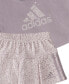Фото #3 товара Костюм для малышей Adidas, Топ без рукавов для девочек и юбка с принтом, 2 шт.