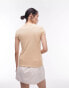 Topshop longline everyday tee in neutral Бежевый, M - EU 40-42 - фото #4