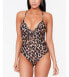 Bar Iii 281537 Leopard X-Back One-Piece Swimsuit, Women's Swimsuit size XS