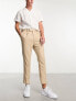 ASOS DESIGN wedding tapered wool mix smart trousers in tweed stone