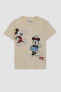 Kız Çocuk Disney Mickey & Minnie Kısa Kollu Pamuklu Tişört