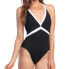 LAUREN Ralph Lauren Women's 236198 One-Piece Black/White Swimsuit Size 12