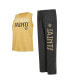 ფოტო #1 პროდუქტის Women's Black, Gold Distressed New Orleans Saints Muscle Tank Top and Pants Lounge Set