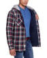 Фото #4 товара Men's Sherpa Lined Flannel Hooded Shirt Jacket