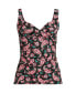 Фото #1 товара Plus Size V-Neck Wrap Underwire Tankini Swimsuit Top Adjustable Straps