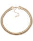 Фото #1 товара Gold-Tone Snake Chain Double-Row Collar Necklace, 16" + 3" extender