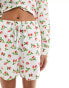 ASOS DESIGN pull on short with linen in strawberry