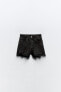 TRF HIGH-WAIST DENIM RIPPED SHORTS