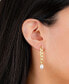 ფოტო #3 პროდუქტის Fresh Water Pearl Chain Drop Earrings in Gold Over Silver Plated
