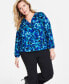 Фото #4 товара Plus Size Floral-Print Surplice-Neck Top, Created for Macy's