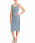 Alex Evening Women's Petite Sleeveless Sheath Lace Dress Steel Blue 12P