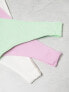 Фото #7 товара ASOS DESIGN 3 pack ribbed thongs in white, lilac & pistachio