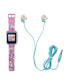 ფოტო #1 პროდუქტის Kid's Purple Glitter Unicorn Silicone Strap Touchscreen Smart Watch 42mm with Earbuds Gift Set
