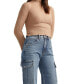 ფოტო #2 პროდუქტის Women's Mid Rise Wide Leg Cargo Jeans