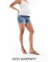 Фото #1 товара ASOS DESIGN Maternity denim comfort mom short in midwash blue